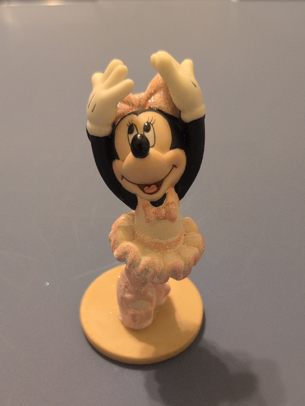 Minnie Mouse Ballerina Figurine in Pink and Cream